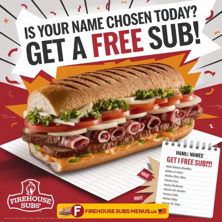 Firehouse Subs Name of the Day Promotion is back. Get Free Sub Today! 16 Firehouse Subs Name of the Day