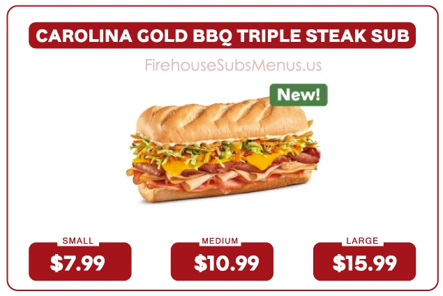 Carolina Gold BBQ Triple Steak Sub - Prices, Nutrition & Allergens 8 Carolina Gold BBQ Triple Steak Sub